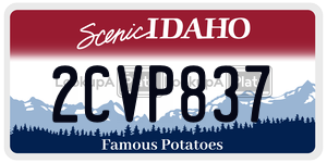 2CVP837  license plate in ID