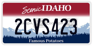 2CVS423  license plate in ID