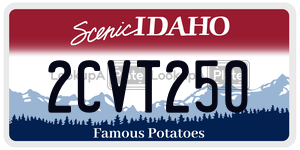 2CVT250  license plate in ID