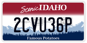 2CVU36P  license plate in ID
