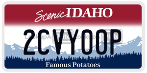 2CVY00P  license plate in ID