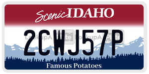 2CWJ57P  license plate in ID