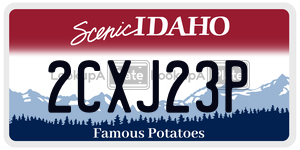 2CXJ23P  license plate in ID