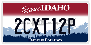 2CXT12P  license plate in ID