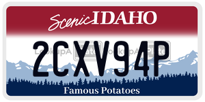 2CXV94P license plate in Idaho