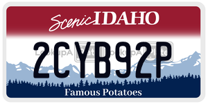 2CYB92P  license plate in ID