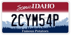 2CYM54P  license plate in ID