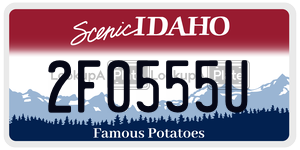 2F0555U  license plate in ID