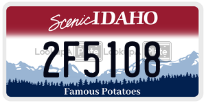 2F5108  license plate in ID