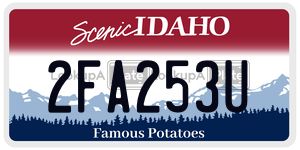 2FA253U  license plate in ID