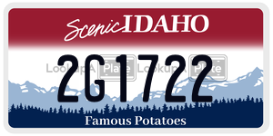 2G1722  license plate in ID