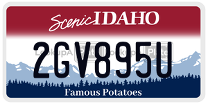 2GV895U  license plate in ID