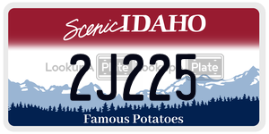 2J225  license plate in ID
