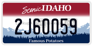2J60059 license plate in Idaho