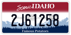 2J61258  license plate in ID