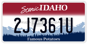 2J7361U  license plate in ID