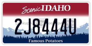 2J8444U  license plate in ID