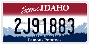 2J91883  license plate in ID