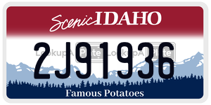 2J91936 license plate in Idaho