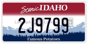 2J9799  license plate in ID