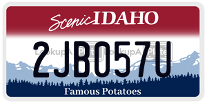 2JB057U  license plate in ID