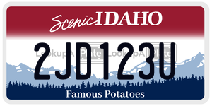 2JD123U license plate in Idaho