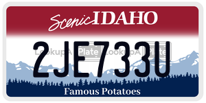 2JE733U  license plate in ID