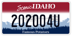 2O2004U  license plate in ID