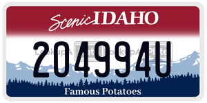 2O4994U  license plate in ID