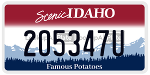 2O5347U  license plate in ID