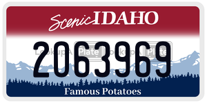 2O63969  license plate in ID