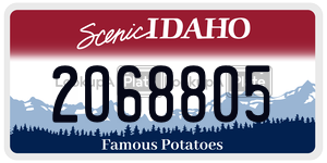 2O68805  license plate in ID