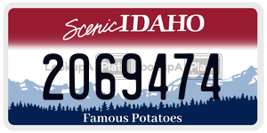 2O69474  license plate in ID