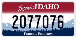 2O77076  license plate in ID
