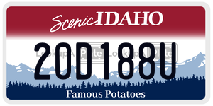 2OD188U  license plate in ID