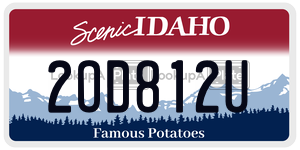 2OD812U license plate in Idaho