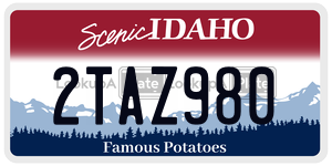 2TAZ980  license plate in ID