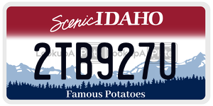 2TB927U license plate in Idaho