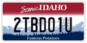 2TBD01U  license plate in ID
