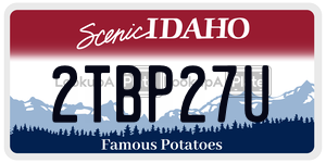 2TBP27U license plate in Idaho