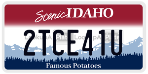 2TCE41U  license plate in ID