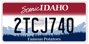 2TCJ740  license plate in ID