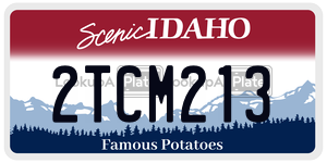2TCM213  license plate in ID