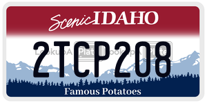 2TCP208  license plate in ID