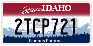 2TCP721  license plate in ID