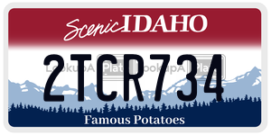 2TCR734  license plate in ID