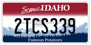 2TCS339  license plate in ID