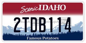 2TDB114 license plate in Idaho