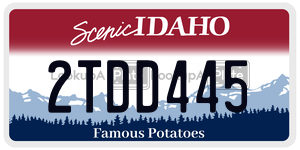 2TDD445  license plate in ID