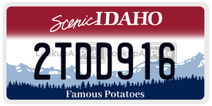 2TDD916  license plate in ID